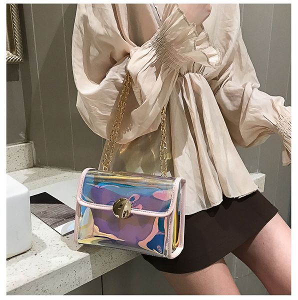 2020 new women's shoulder bag colorful laser mini transparent chain shoulder messenger fairy small square bag
2020 new women's shoulder bag colorful laser mini transparent chain shoulder messenger fairy small square bag