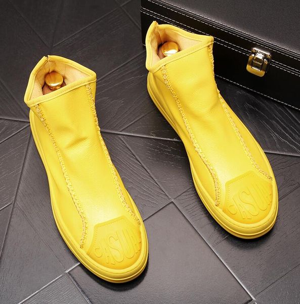 new arrival 2020 men street fashion casual ankle boots summer leather zipper high leisure shoes male breathable shoes, Black 
new arrival 2020 men street fashion casual ankle boots summer leather zipper high leisure shoes male breathable shoes, Black