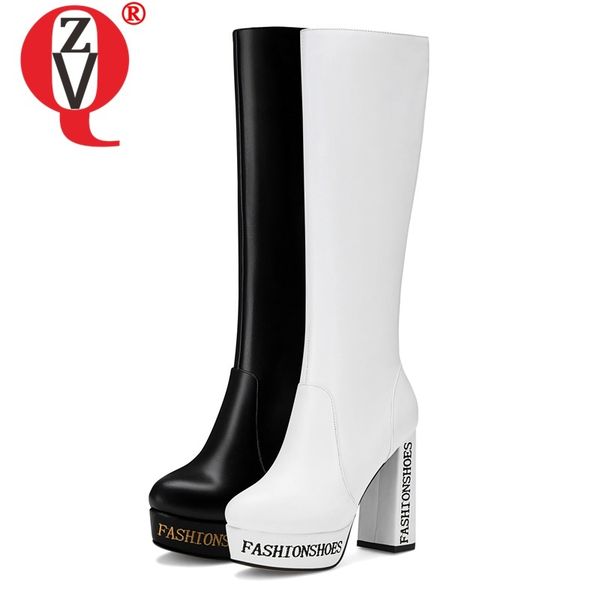 zvq woman shoes 2019 winter new fashion round toe genuine leather high boots outside super high heels platform zip ladies shoes, Black
zvq woman shoes 2019 winter new fashion round toe genuine leather high boots outside super high heels platform zip ladies shoes, Black