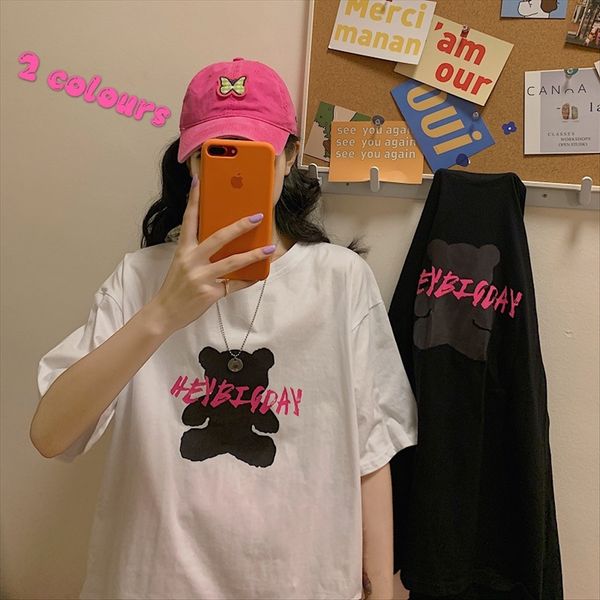 pure cotton black and white bear women's 2020t-shirt women's short sleeve dark wind student loose ins fashion
pure cotton black and white bear women's 2020t-shirt women's short sleeve dark wind student loose ins fashion