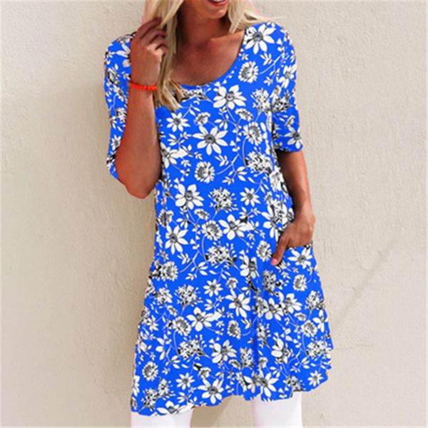 women pocket floral dress designer clothing round neck fashion summer female floral printed short sleeve loose casual dresses, Black;gray
women pocket floral dress designer clothing round neck fashion summer female floral printed short sleeve loose casual dresses, Black;gray