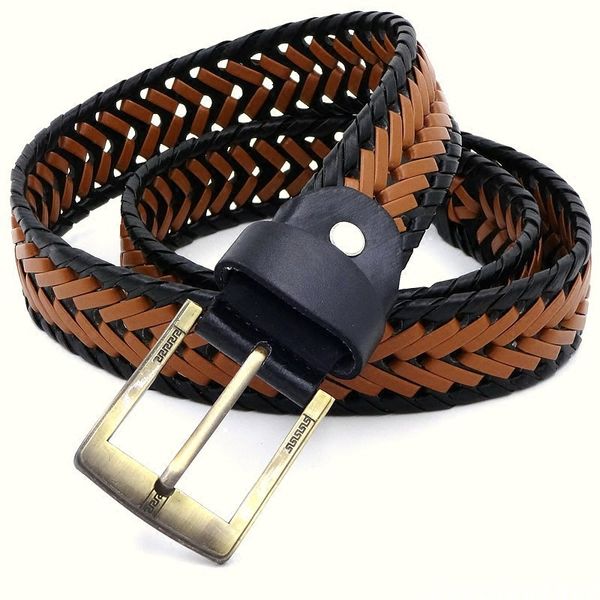 dual color vintage handmade braided hollow casual men women fashion luxury designer belt pin buckle 110cm, Black;brown
dual color vintage handmade braided hollow casual men women fashion luxury designer belt pin buckle 110cm, Black;brown