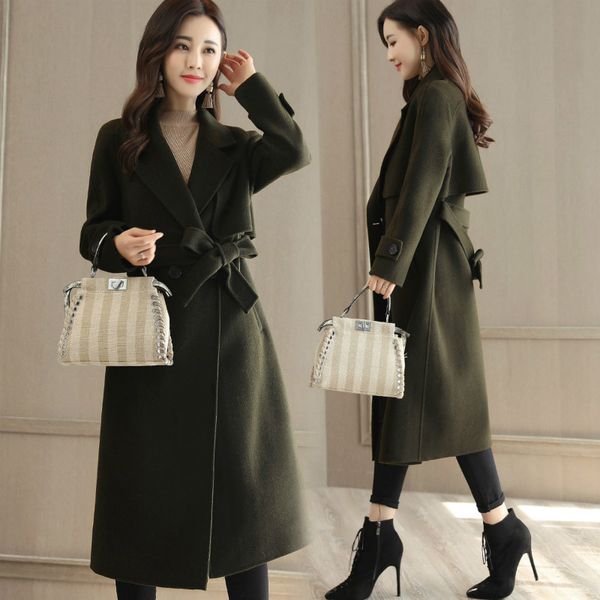 woolen coat female 2019 autumn and winter new women's korean version of the long section of hepburn wind waist thin woolen coat, Black
woolen coat female 2019 autumn and winter new women's korean version of the long section of hepburn wind waist thin woolen coat, Black