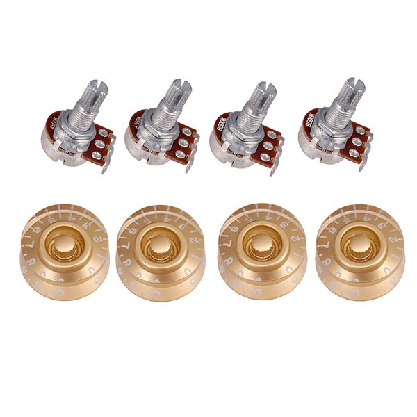 4 pcs guitar potentiometer audio pots a500k b500k 18mm replacement & 4 pcs guitar volume tone control knobs
4 pcs guitar potentiometer audio pots a500k b500k 18mm replacement & 4 pcs guitar volume tone control knobs