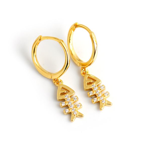 real 925 sterling silver fish huggie hoop earrings dainty gold earring, Golden;silver
real 925 sterling silver fish huggie hoop earrings dainty gold earring, Golden;silver