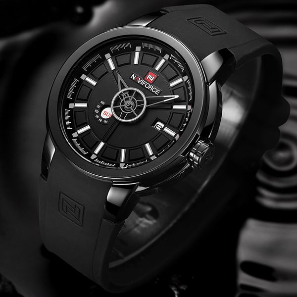 naviforce watch men sport quartz wristwatches rubber strap analog 3d face waterproof men's watches clock, Slivery;brown
naviforce watch men sport quartz wristwatches rubber strap analog 3d face waterproof men's watches clock, Slivery;brown