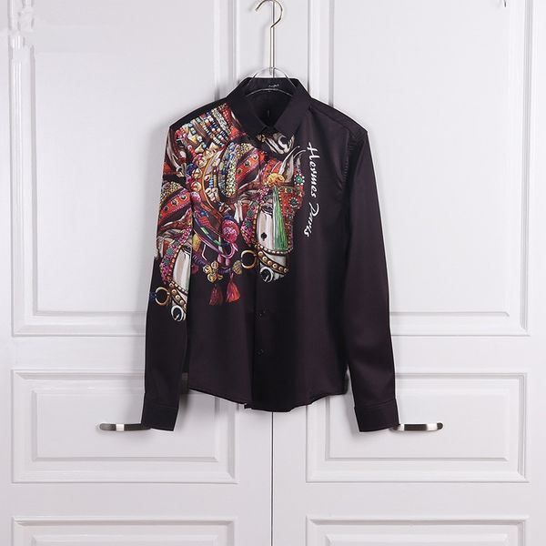 men's shirt 2019 autumn and winter new animal horse digital print men's shirt trend fashion slim long sleeve shirt size -2xl, White
men's shirt 2019 autumn and winter new animal horse digital print men's shirt trend fashion slim long sleeve shirt size -2xl, White