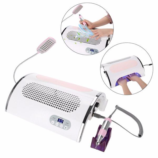 3 in 1 multi-functional electric nail drill machine 54w dust suction collector with led light nail art mainicure pedicure tool, Silver
3 in 1 multi-functional electric nail drill machine 54w dust suction collector with led light nail art mainicure pedicure tool, Silver