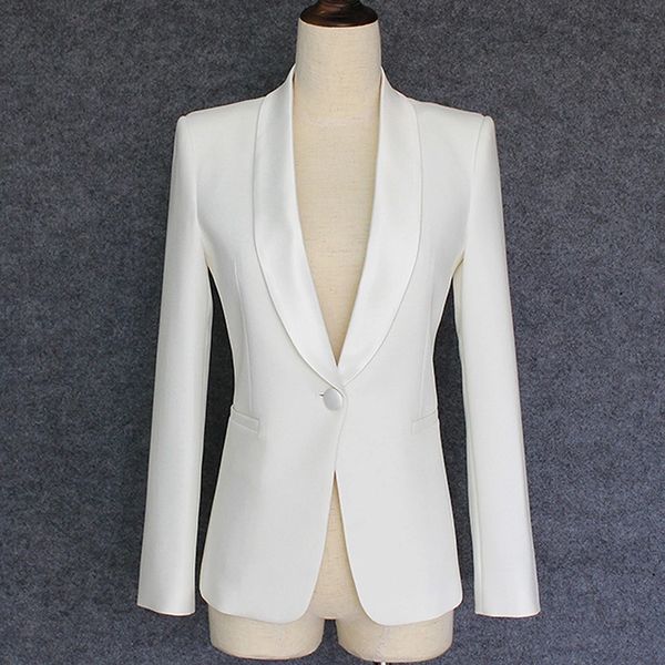 the latest european and american explosions office lady slim one button satin blazer, White;black
the latest european and american explosions office lady slim one button satin blazer, White;black