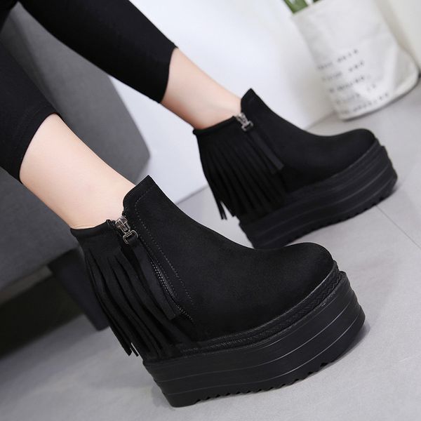 winter boots genuine leather fur shoes round toe ankle booties women boots-women zipper wedge low 2019 high heel ladies rubber, Black
winter boots genuine leather fur shoes round toe ankle booties women boots-women zipper wedge low 2019 high heel ladies rubber, Black