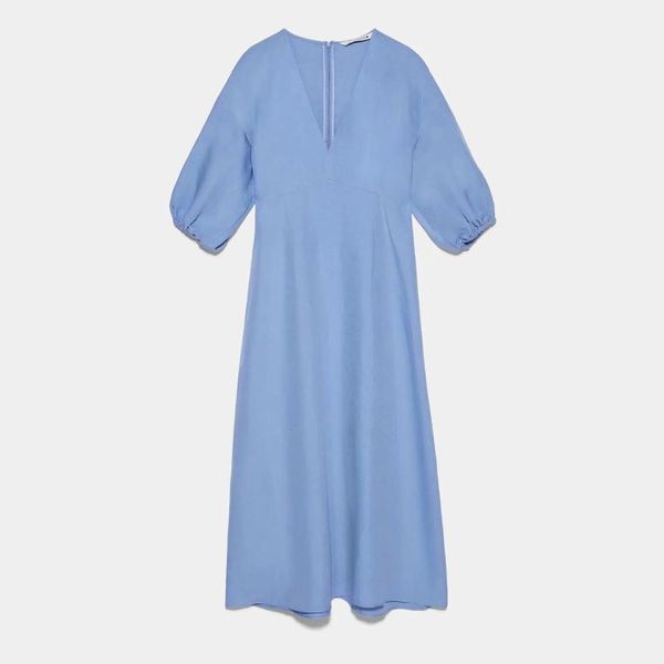 new women summer dress blue deep v-neck lantern sleeves long dress cotton casual robe ete femme 2020, Black;gray
new women summer dress blue deep v-neck lantern sleeves long dress cotton casual robe ete femme 2020, Black;gray