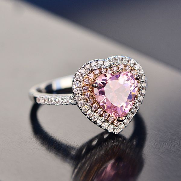 european pink love heart ring for women girls gifts fashion female full zircon rings jewelry for wedding engagement anniversary, Silver
european pink love heart ring for women girls gifts fashion female full zircon rings jewelry for wedding engagement anniversary, Silver