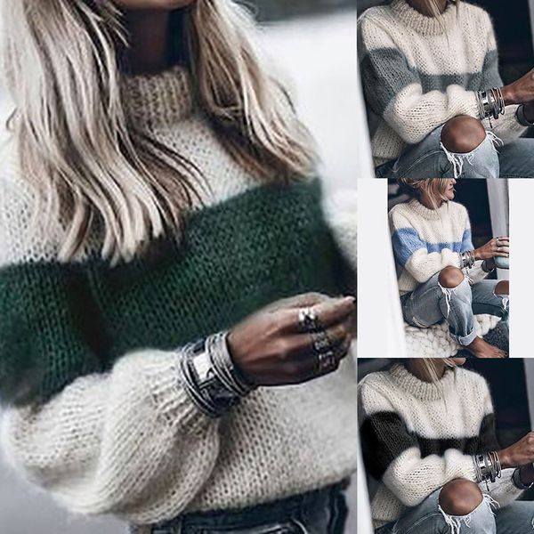 2019 new women knitted sweaters turtleneck high collar blouse casual pullovers autumn winter streetwear loose striped sweater, White;black
2019 new women knitted sweaters turtleneck high collar blouse casual pullovers autumn winter streetwear loose striped sweater, White;black