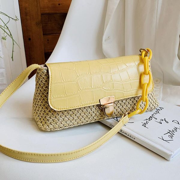 women straw bag 2020 woven knit splicing shoulder bags stone pattern pu leather underarm bags hobos bag mini baguette bolsa
women straw bag 2020 woven knit splicing shoulder bags stone pattern pu leather underarm bags hobos bag mini baguette bolsa