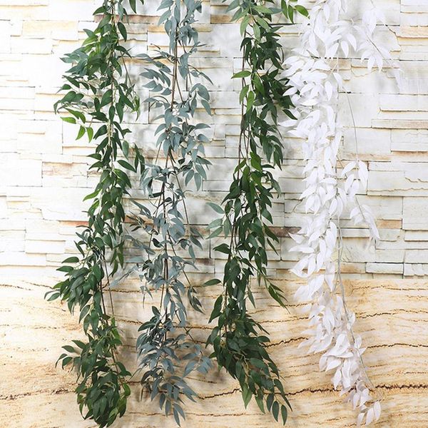 

home wedding decor hanging flowers rattan artificial ivy leaf garland evergreen vine plants fake green plants rattan 1.65m dh0916