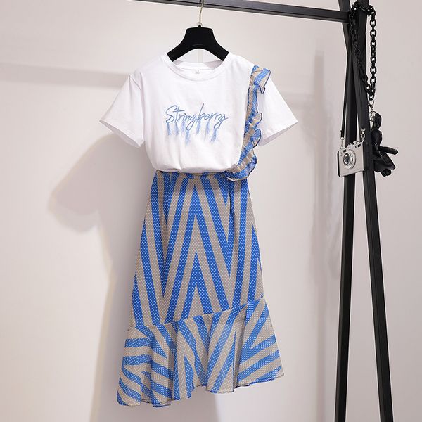 beach holiday tracksuits fashion stripe ruffles midi skirt + white letter printted t-shirt two piece set crop sets students
beach holiday tracksuits fashion stripe ruffles midi skirt + white letter printted t-shirt two piece set crop sets students