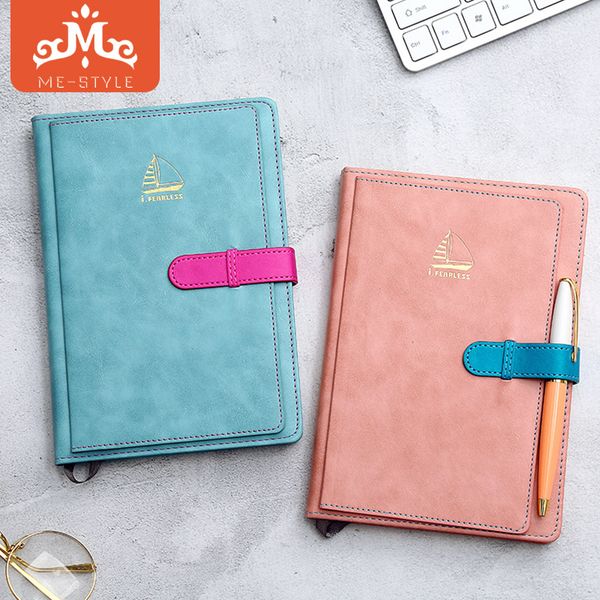 2019 New Leather Hardcover Office School Copybook Stationery,fine Cute Student Line Composition Notebooks Thick A5