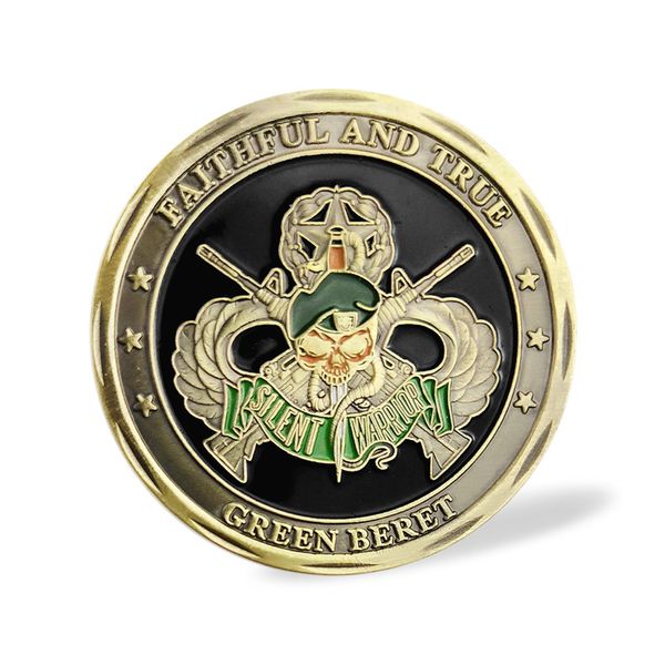 50pcs Wholesale Vintage Skull medals green beret coin collectible bronze crafts Special Forces Unite States Army challenge coins
50pcs Wholesale Vintage Skull medals green beret coin collectible bronze crafts Special Forces Unite States Army challenge coins
