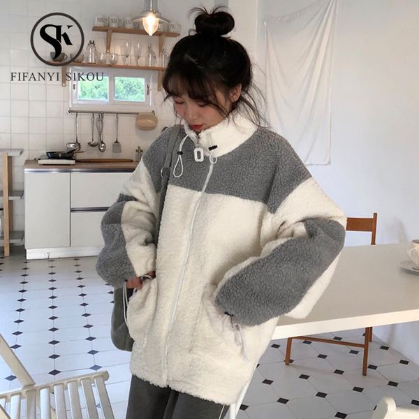 2019 autumn winter women jacket warm lambswool coat fashion zipper stand collar basic jackets female loose casual outwear, Black;brown
2019 autumn winter women jacket warm lambswool coat fashion zipper stand collar basic jackets female loose casual outwear, Black;brown