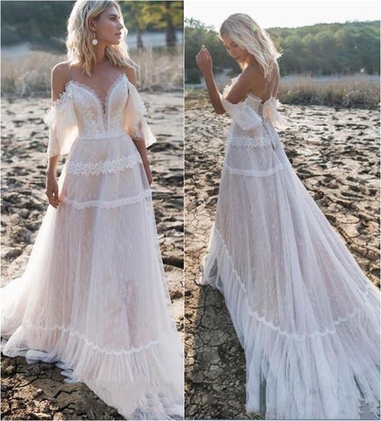 new arrival bohemian wedding dresses off shoulder a line lace appliqued boho wedding gowns lacing plus size beach bridal gowns criss cross, White
new arrival bohemian wedding dresses off shoulder a line lace appliqued boho wedding gowns lacing plus size beach bridal gowns criss cross, White