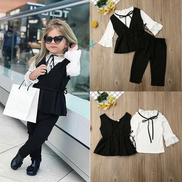 us stock newborn baby girl kid suit sets pants ruffles party formal cotton clothes, White
us stock newborn baby girl kid suit sets pants ruffles party formal cotton clothes, White