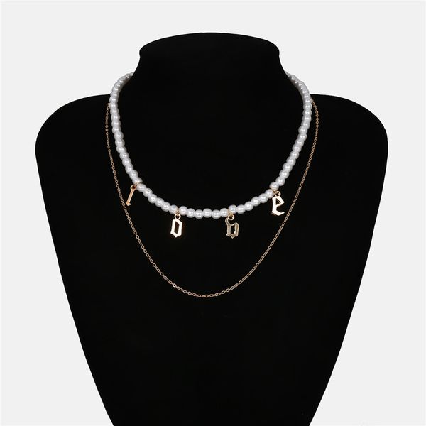 temperament pearl chain choker necklace women love letter pendant double chain necklace jewelry, Golden;silver
temperament pearl chain choker necklace women love letter pendant double chain necklace jewelry, Golden;silver