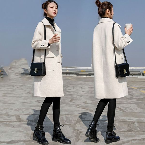 2019 autumn woolen coat women long sleeves s black green lapel slim woolen jacket winter elegant casual long female coat w031
2019 autumn woolen coat women long sleeves s black green lapel slim woolen jacket winter elegant casual long female coat w031