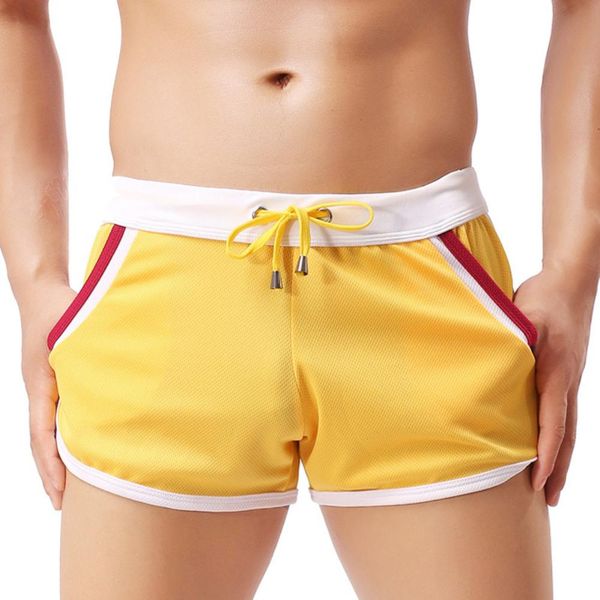men color block summer sport quick dry drawstring shorts beach swimming trunks, White;black
men color block summer sport quick dry drawstring shorts beach swimming trunks, White;black