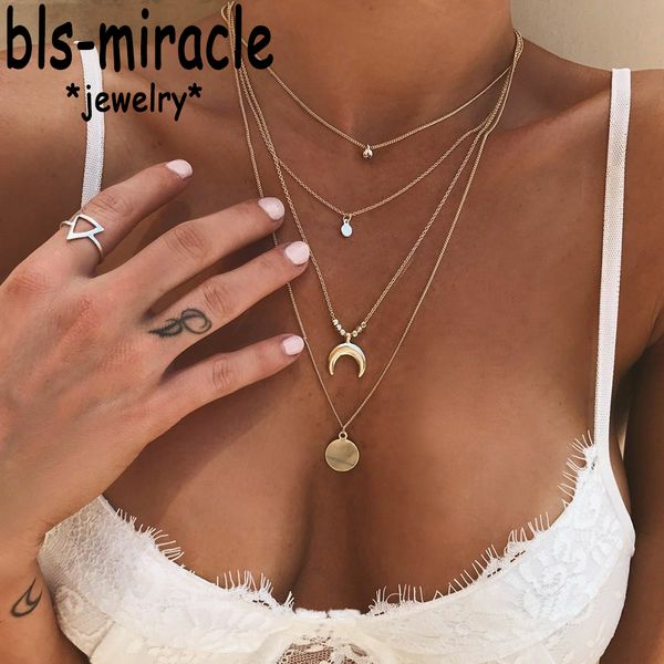 bohemia lady gold retro crescent crescent pendant multilayer chain necklace girls jewelry party gifts, Silver
bohemia lady gold retro crescent crescent pendant multilayer chain necklace girls jewelry party gifts, Silver
