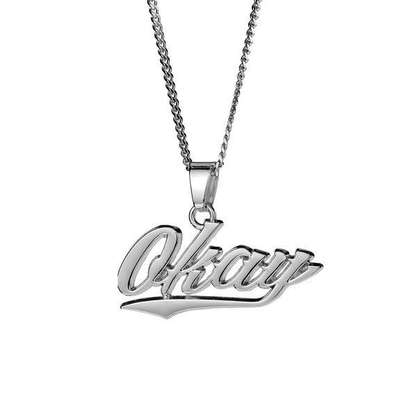 fashion hip hop gold chain mens necklace jewelry letters pendant stainless steel long 60cm chains punk rock micro for men gift, Silver
fashion hip hop gold chain mens necklace jewelry letters pendant stainless steel long 60cm chains punk rock micro for men gift, Silver