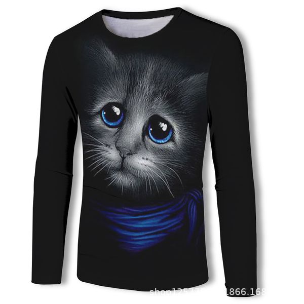 mens designer special cat 3d digital printing long sleeve t-shirt, White;black
mens designer special cat 3d digital printing long sleeve t-shirt, White;black