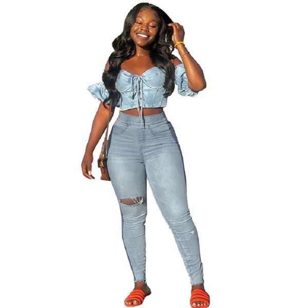 fashion broken hole design women's jeans high waist skinny denim pencil pants high street casual fashion long jeans, Blue
fashion broken hole design women's jeans high waist skinny denim pencil pants high street casual fashion long jeans, Blue