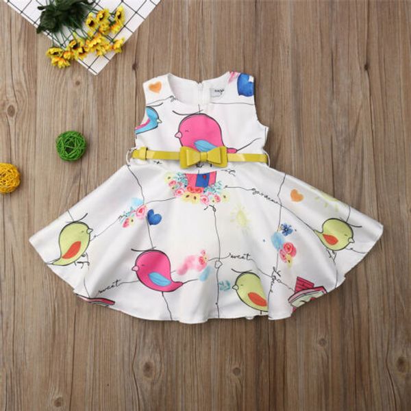 kid baby girls cartoon dresses princess pageant beach party tutu sundress fashion children's wear printed bowknot garment, Red;yellow 
kid baby girls cartoon dresses princess pageant beach party tutu sundress fashion children's wear printed bowknot garment, Red;yellow