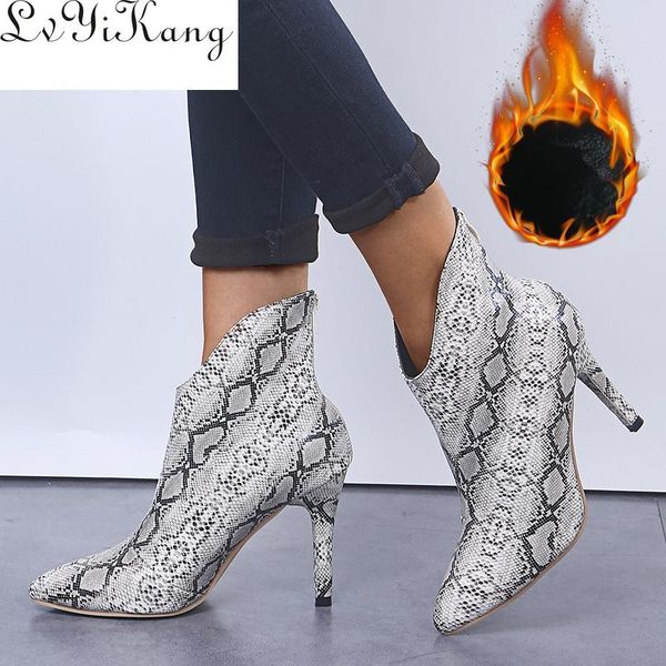 size 36-42 ankle fashion pointed toe ladies shoes new thin high heel snake skin women zipper boots print 2020, Black
size 36-42 ankle fashion pointed toe ladies shoes new thin high heel snake skin women zipper boots print 2020, Black