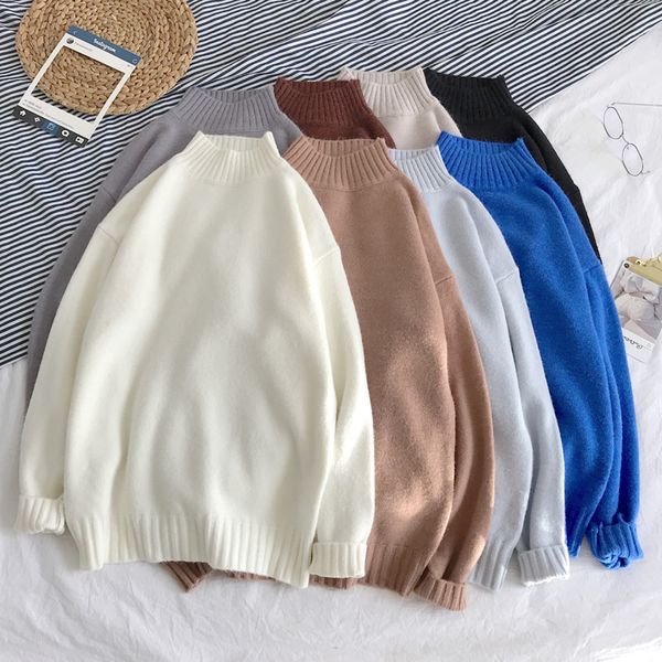 winter new sweater men warm fashion solid color casual knit pullover man streetwear wild loose long-sleeved sweater male clothes, White;black
winter new sweater men warm fashion solid color casual knit pullover man streetwear wild loose long-sleeved sweater male clothes, White;black