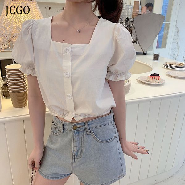 jcgo summer women sweet short shirts fashion square collar short puff sleeve crop chic t shirt female tee blusas, White
jcgo summer women sweet short shirts fashion square collar short puff sleeve crop chic t shirt female tee blusas, White