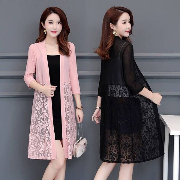 women's jackets 5xl plus size summer lace cardigan women long net yarn sunscreen jacket casual pink black red white thin sleeve coat, Black;brown
women's jackets 5xl plus size summer lace cardigan women long net yarn sunscreen jacket casual pink black red white thin sleeve coat, Black;brown