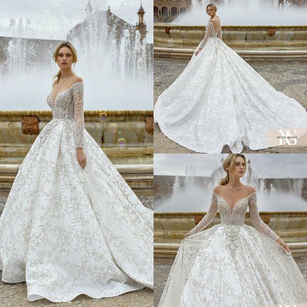 2020 luxury lace wedding dresses off the shoulder a line appliqued beads long sleeve vestidos de noiva sweep train country wedding gowns, White
2020 luxury lace wedding dresses off the shoulder a line appliqued beads long sleeve vestidos de noiva sweep train country wedding gowns, White
