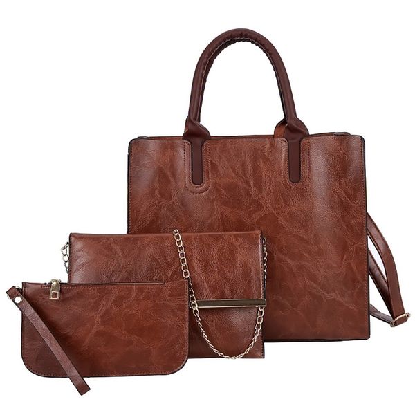 fashion women's outdoor solid color three-piece leather luxury tote messenger bag female casual crossbody bag bolso mujer #0930
fashion women's outdoor solid color three-piece leather luxury tote messenger bag female casual crossbody bag bolso mujer #0930