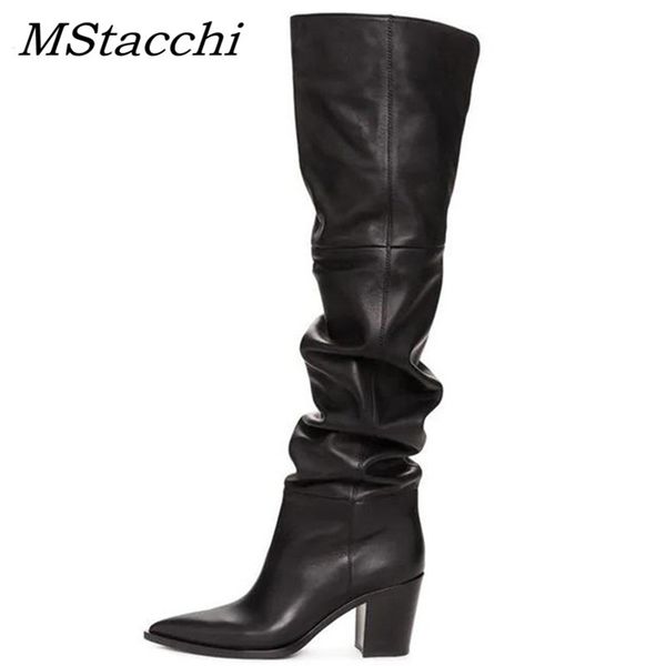 mstacchi winter pointed toe chunky heels zipper knee high boots women over the knee boots brand genuine leather party shoe woman ly191224, Black
mstacchi winter pointed toe chunky heels zipper knee high boots women over the knee boots brand genuine leather party shoe woman ly191224, Black