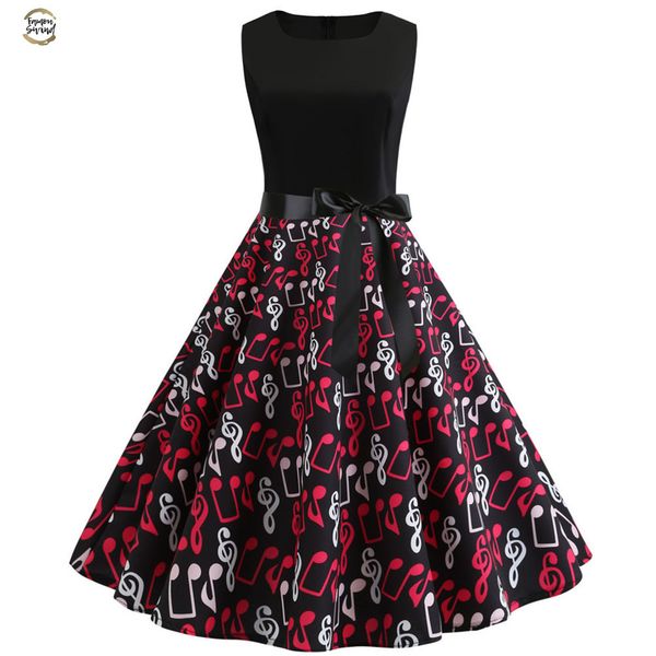 2019 new music note print women vintage dress summer sleeveless o neck casual swing party midi dresses vestido robe femme, Black;gray
2019 new music note print women vintage dress summer sleeveless o neck casual swing party midi dresses vestido robe femme, Black;gray