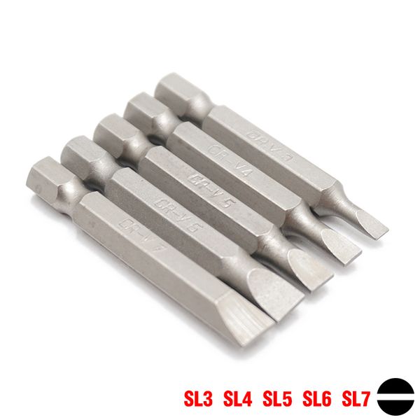 5 or 10pcs 1/4 inch 6.35mm hex shank slotted screwdriver bit 50mm length chrome vanadium steel flat sl3 sl4 sl5 sl6 sl7 bits set
5 or 10pcs 1/4 inch 6.35mm hex shank slotted screwdriver bit 50mm length chrome vanadium steel flat sl3 sl4 sl5 sl6 sl7 bits set