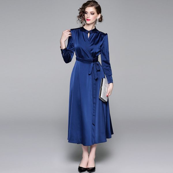 hepburn retro women's noble blue neck long sleeve dress long sleeve dress early autumn loose dress cardigan with belt, Black;gray
hepburn retro women's noble blue neck long sleeve dress long sleeve dress early autumn loose dress cardigan with belt, Black;gray