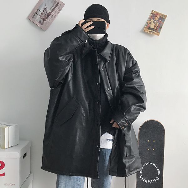 new autumn/winter 2019 slimming solid color long style plus cashmere cotton loose casual lapel personality youth men's wear, Black
new autumn/winter 2019 slimming solid color long style plus cashmere cotton loose casual lapel personality youth men's wear, Black