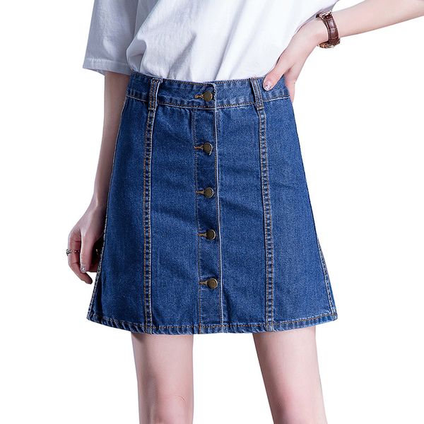 2019 summer new womens vintage a-line pencil jeans skirt front button high waist denim skirt female ladies falda jupe, Black
2019 summer new womens vintage a-line pencil jeans skirt front button high waist denim skirt female ladies falda jupe, Black