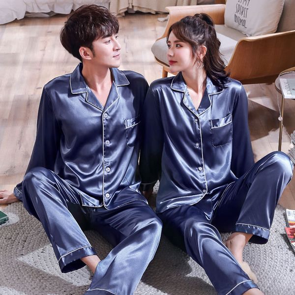 couple pajamas spring and autumn long sleeve silk thin women's ice silk summer men's home wear suit, Black;red
couple pajamas spring and autumn long sleeve silk thin women's ice silk summer men's home wear suit, Black;red