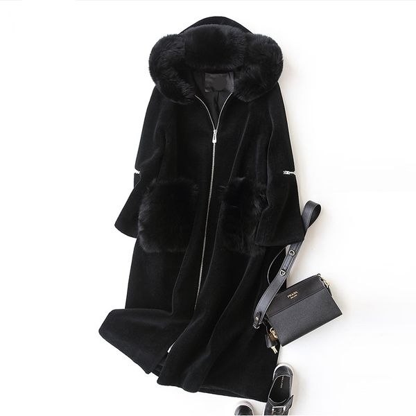women's wool & blends real quality superior blend fur coat jacket hoody winter genuine women warm x-long coats plus size m-3xl, Black
women's wool & blends real quality superior blend fur coat jacket hoody winter genuine women warm x-long coats plus size m-3xl, Black