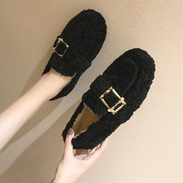 shoes woman 2019 women round toe buckle strap loafers with fur all-match casual female sneakers modis women's moccasins new, Black
shoes woman 2019 women round toe buckle strap loafers with fur all-match casual female sneakers modis women's moccasins new, Black