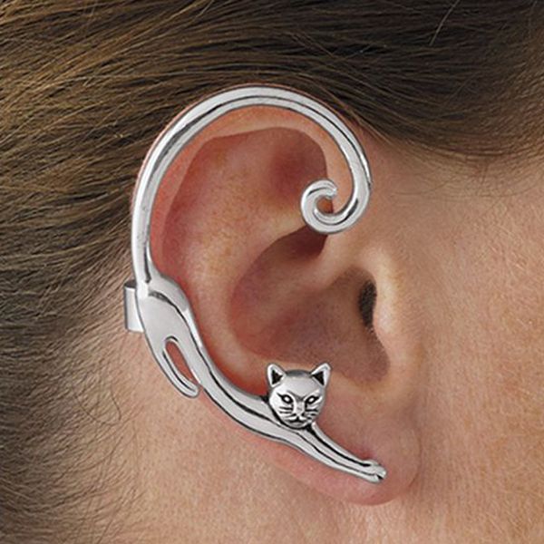 right and left side rock cat stud earrings for women nightclub animal ear climbers earrings 2019 chic ear wrap jewelry bijoux, Golden;silver
right and left side rock cat stud earrings for women nightclub animal ear climbers earrings 2019 chic ear wrap jewelry bijoux, Golden;silver