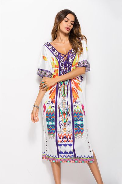 new arrival summer v neck loose dress floral printed loose bohe beach dresses skirt long dresses, Black;gray
new arrival summer v neck loose dress floral printed loose bohe beach dresses skirt long dresses, Black;gray